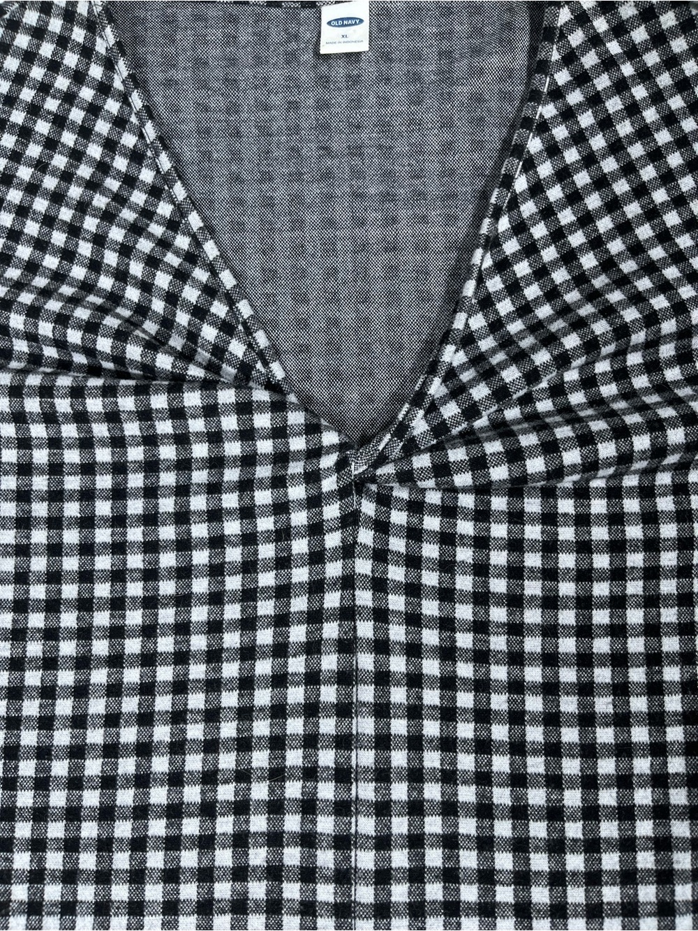 Old Navy Black & White Gingham V-Neck Women’s Top Twist Knot Extra Large - Picture 4 of 14